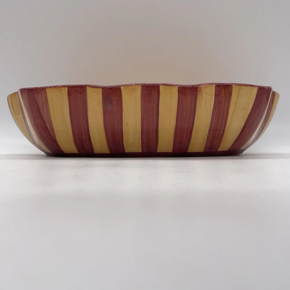 Southern Living at Home Gail Pittman Hand-Painted Ruffled‎ Bowl Siena #40527